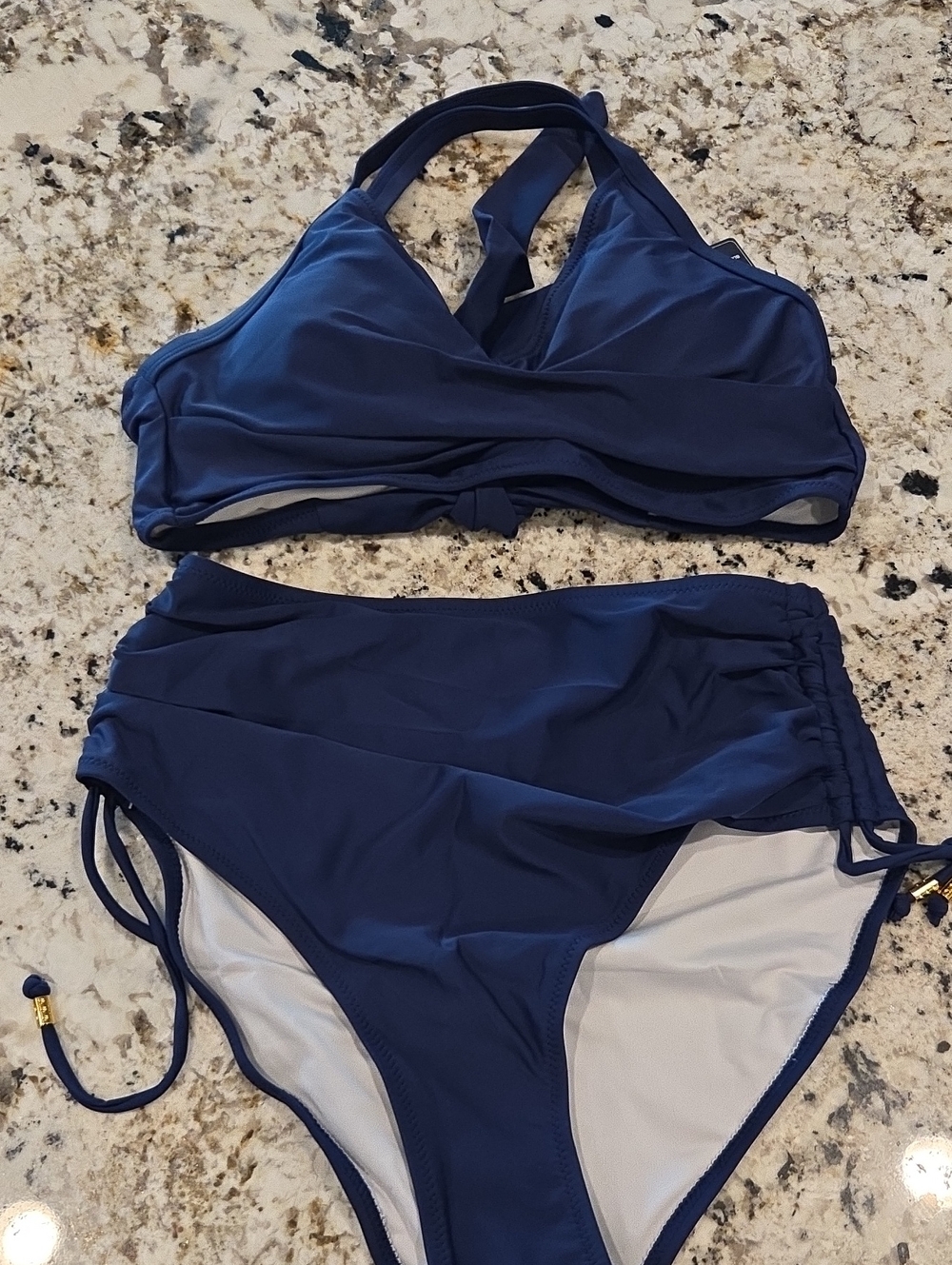 Women’s Navy High-Waist Bikini Set